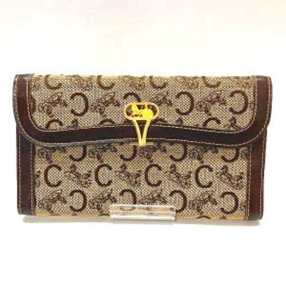 Celine C Macadam Canvas Bi fold Long Wallet